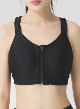 安德玛UA女装新款训练健身衣透气瑜伽文胸背心黑色胸衣1384118