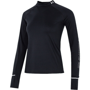 安德玛长袖T恤女速干衣春季保暖半拉链瑜伽运动服跑步训练打底衫