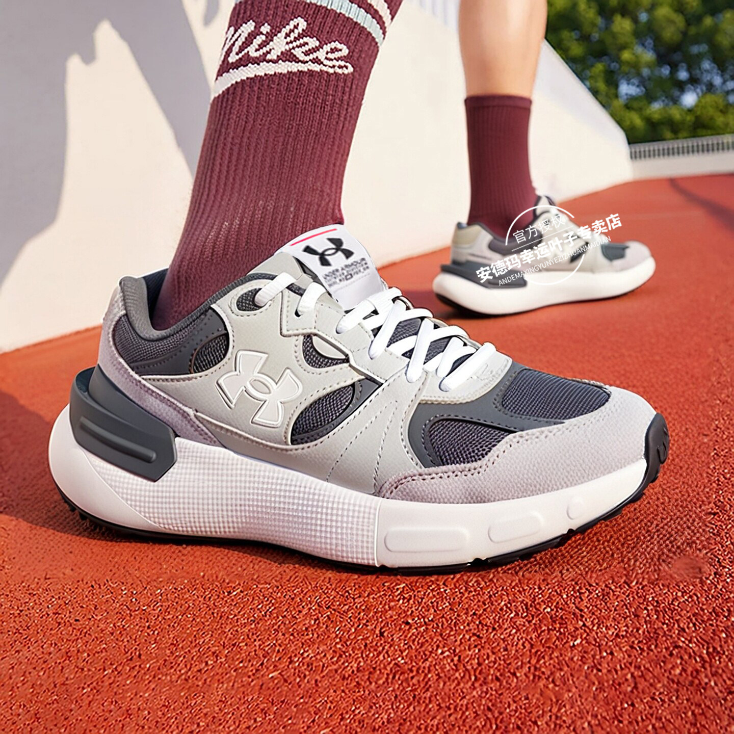 安德玛官方跑步鞋男鞋女鞋冬季新款网面透气休闲鞋轻便减震运动鞋
