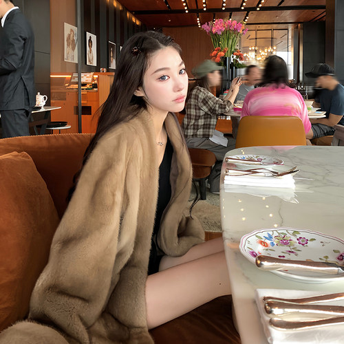 Boamarket 波斯暹罗 哥本哈根紫标限量帕斯条整皮水貂中长款皮草