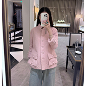 Boamarket 售完无补 百搭休闲上衣 粉色粗花呢外套女秋季 2025新款