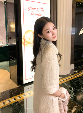 Boamarket 【典藏系列】手感珍珠粗花呢外套小香风法式中袖上衣