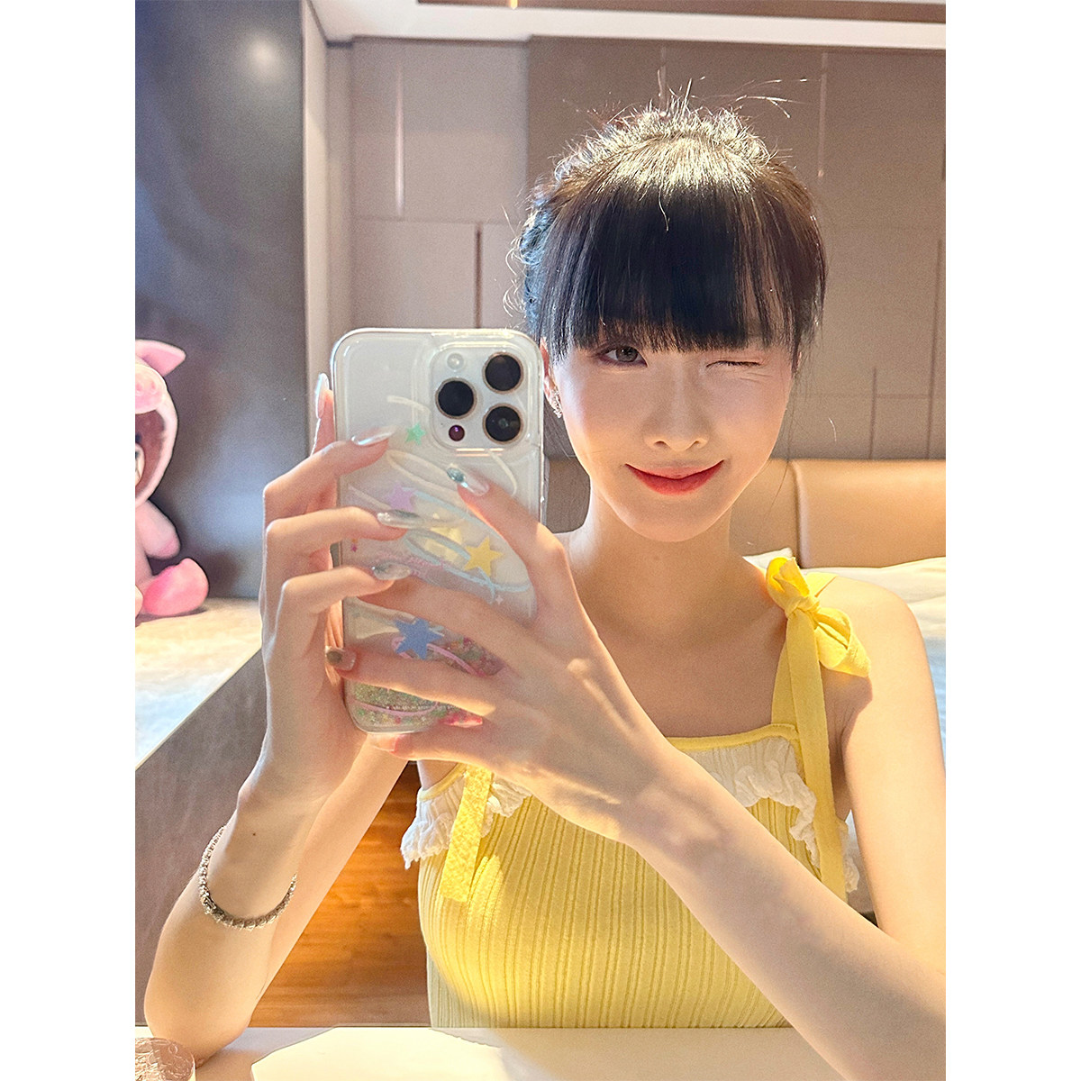 Boamarket 黄白针织蕾丝花边背心女装夏季新款甜美重工修身小吊带