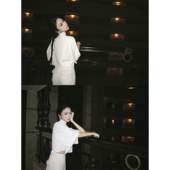 黑白2色蝙蝠袖 立领上衣女2026春季 新款 Boamarket 宽松五分袖 T恤