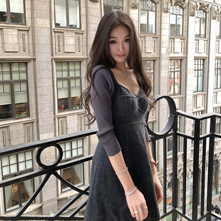 内搭洋气时髦收腰显瘦裙 五分袖 Boamarket dg连衣裙女2025秋冬新款