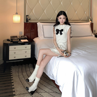 超显身材重工短裙 可拆卸蝴蝶结背心连衣裙无袖 Boamarket 手工坊