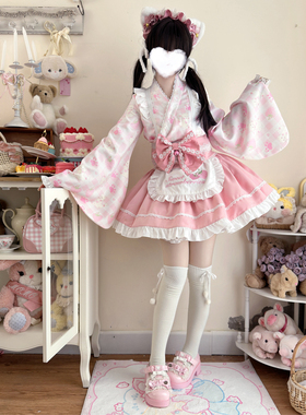 韩菇凉{独家}~原创设计夏日萌喵Lolita洋装和风女仆改良连衣裙女