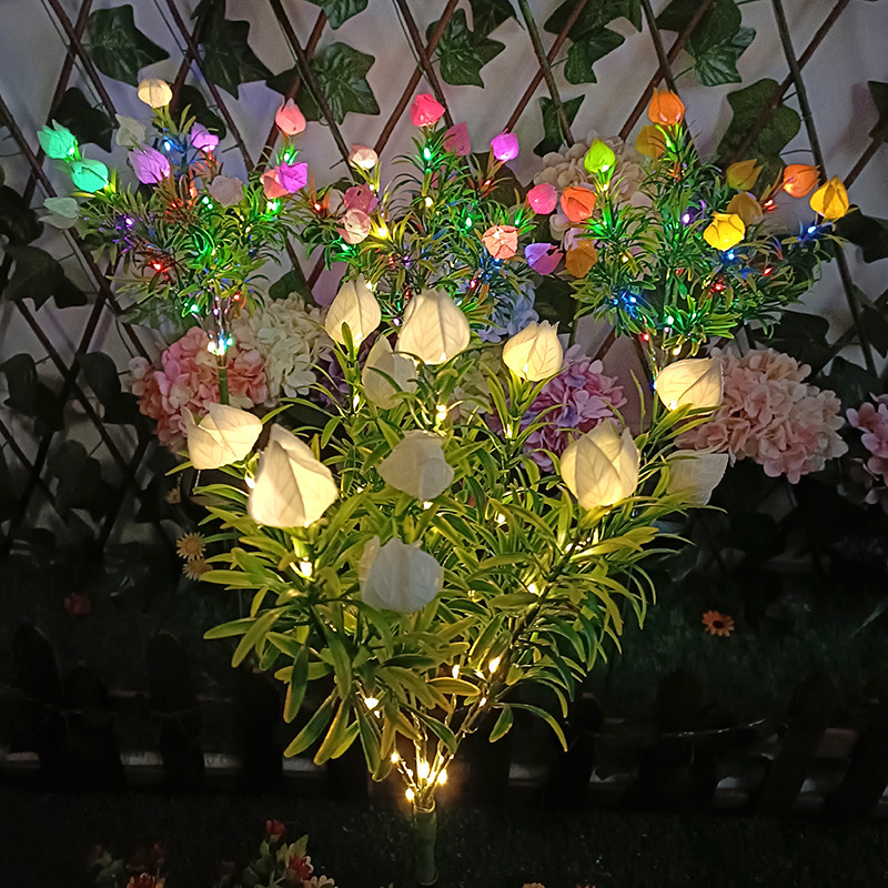 户外太阳能栀子花园氛围草坪灯