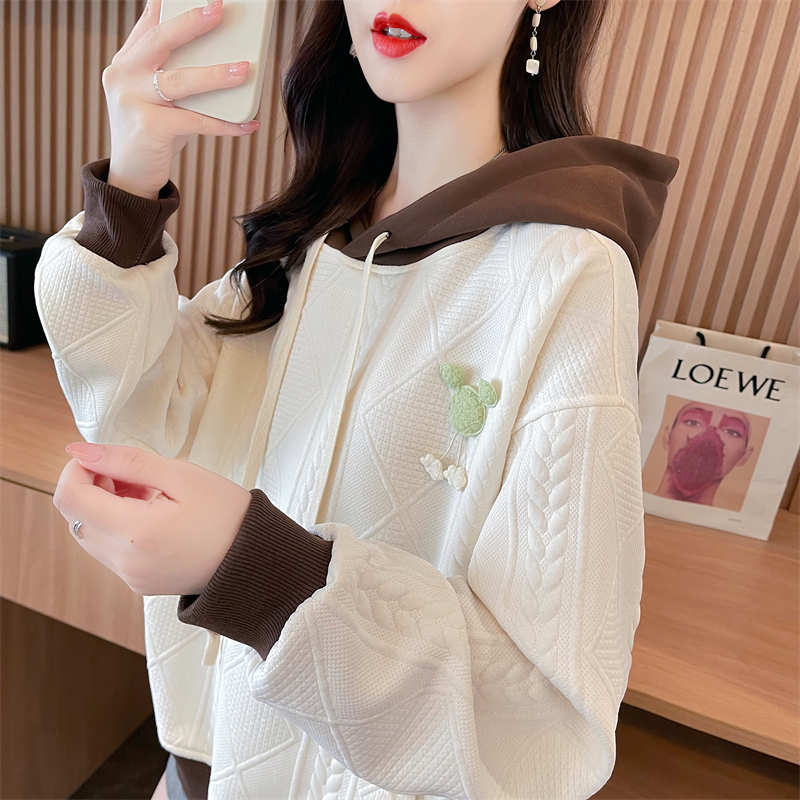 设计感小众拼色百搭卫衣女春秋季