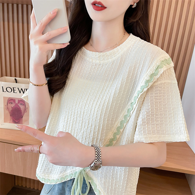 小个子拼接大码女装短袖t恤女夏