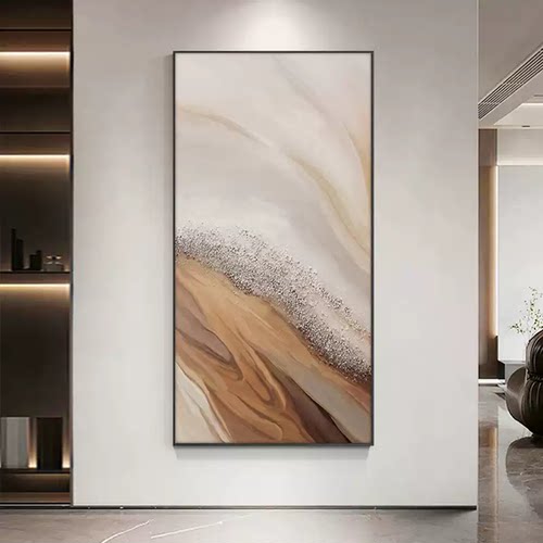现代简约入户玄关装饰画抽象艺术高端肌理客厅挂画过道背景墙壁画