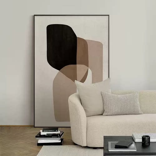现代简约客厅沙发背景墙装饰画侘寂抽象肌理玄关挂画过道卧室壁画