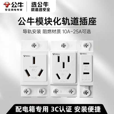 公牛10A16A数据化导轨插座