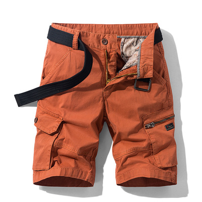 Solid Button Multi-Pocket Cargo Shorts纯色纽扣多口袋工装短裤