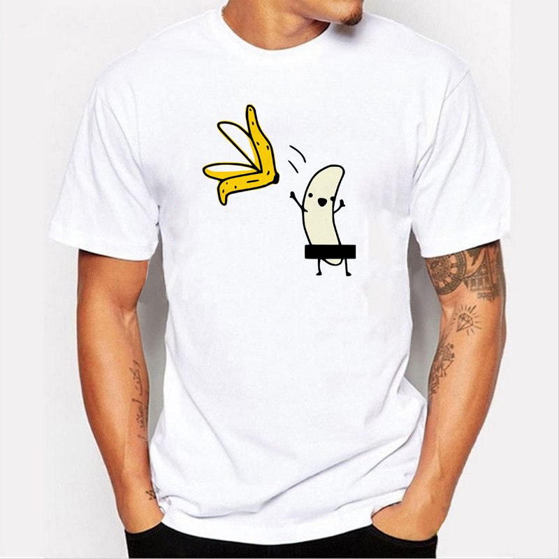 Cartoon Print Short Sleeve O Neck Funny and Cute T-Shirt Top 男装 T恤 原图主图