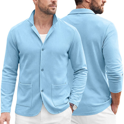 Single breasted casual long sleeved jacket单排扣休闲长袖外套
