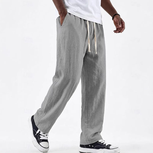 纯色系绳男士休闲长裤Solid color drawstring men's casualpants