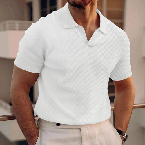 Men's collar casual short sleeved T-shirt男士翻领休闲短袖T恤