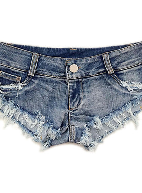 Ladies Summer Low Waist Ripped Denim Shorts低腰破洞牛仔短裤