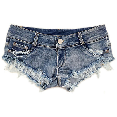 Ladies Summer Low Waist Ripped Denim Shorts低腰破洞牛仔短裤