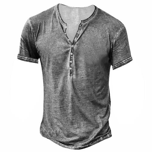 Round-neck button-up short-sleeved T-shirt 圆领纽扣短袖T恤
