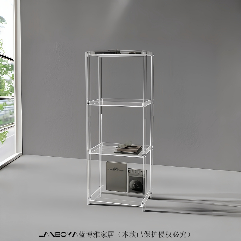 亚克力展示架陈列收纳架子家用创意储物柜浴室客厅透明方形置物架