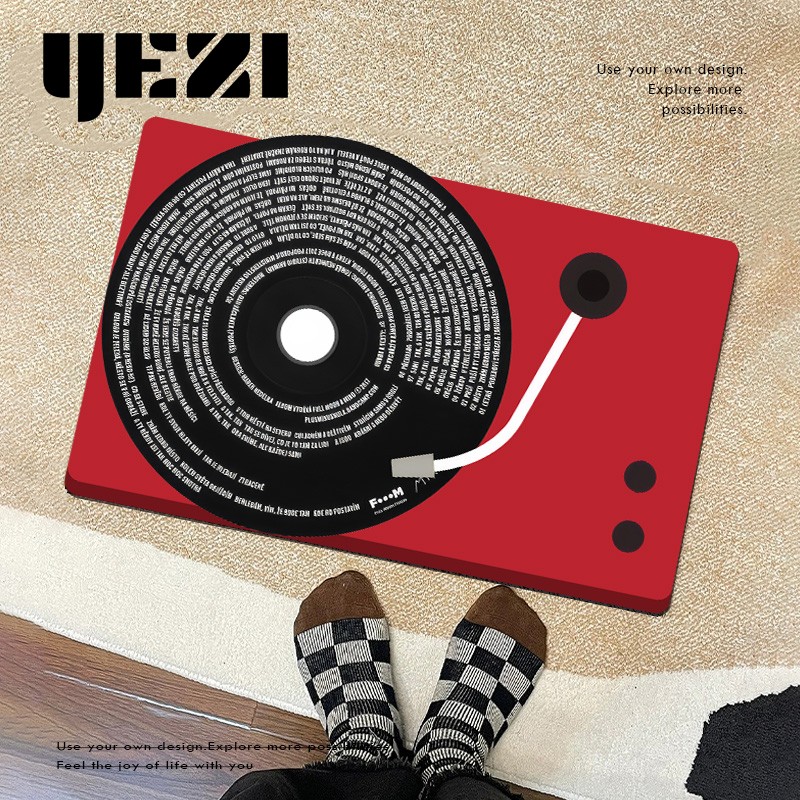 黑胶唱片硅藻泥复古浴室吸水地垫