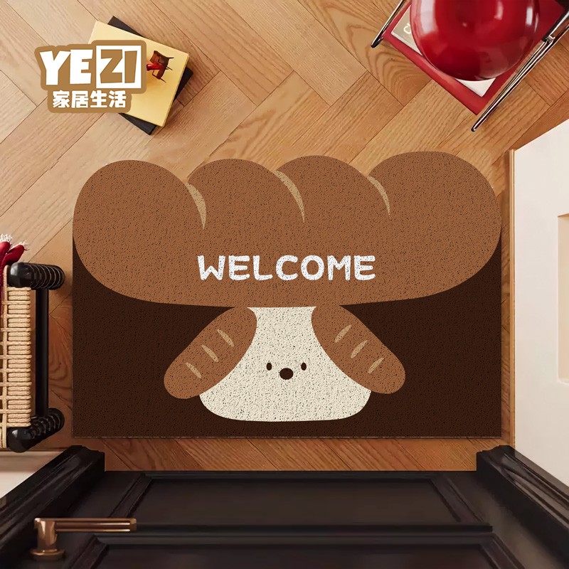 面包小狗卡通丝圈入户门地垫