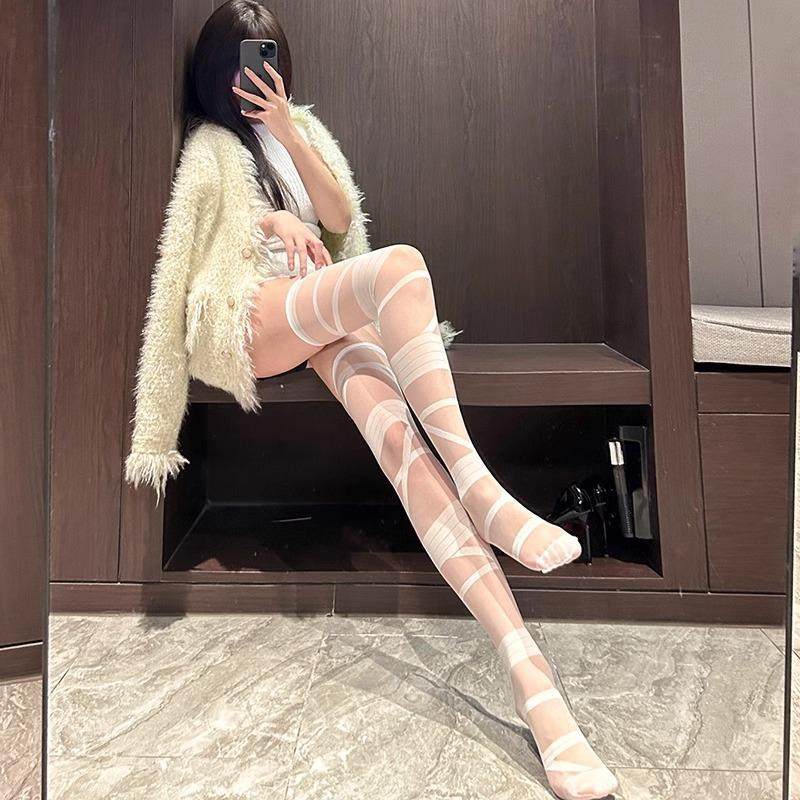 性感白色丝袜情调蕾丝丝袜过膝纯欲洛丽塔JK二次元大腿绑带丝袜子,女士内衣/男士内衣/家居服,连裤袜/打底袜,淘宝优惠券,粉丝福利购,淘宝优惠卷
