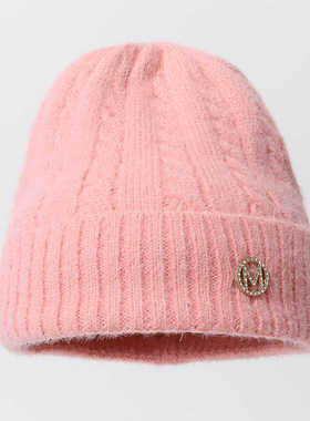 百搭简约防寒防寒韩版毛线针织帽网红时尚显脸护耳套头冷帽女士