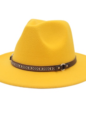 民族风礼帽藏族藏式锅庄舞帽子毛呢小众凹造型艺术家设计感爵士帽