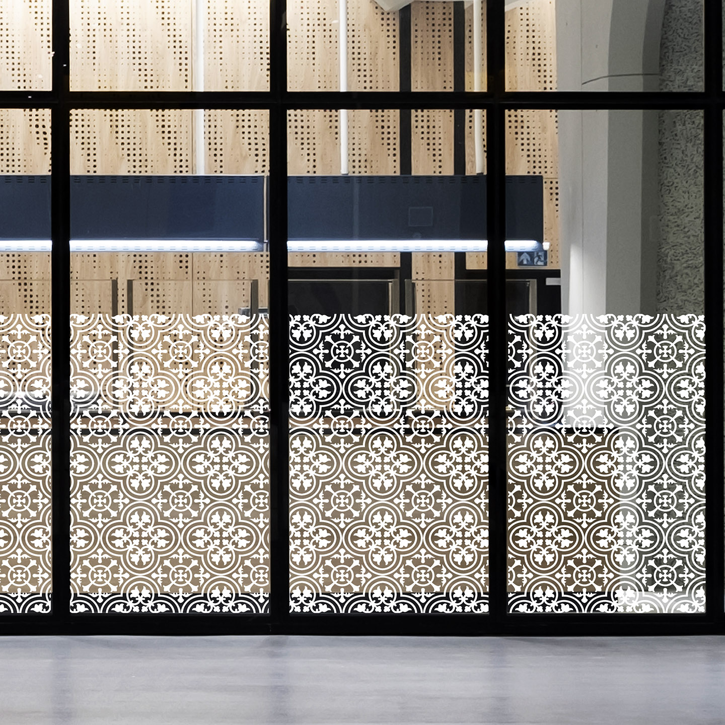 商场酒店大堂电梯玻璃隔断欧式复古装饰花纹无胶静电贴画双面同色图片