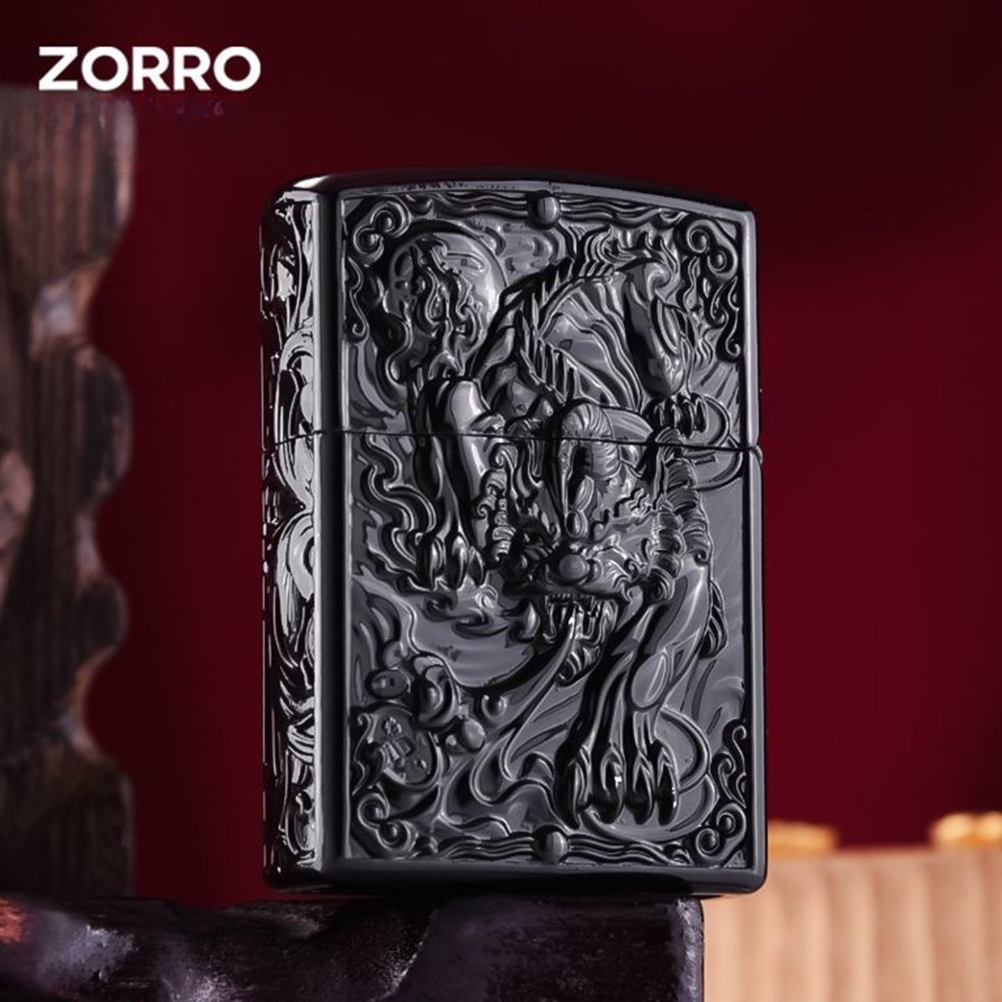 ZORRO佐罗打火机盔甲黑财神貔貅煤油打火机防风复古老式打火机男