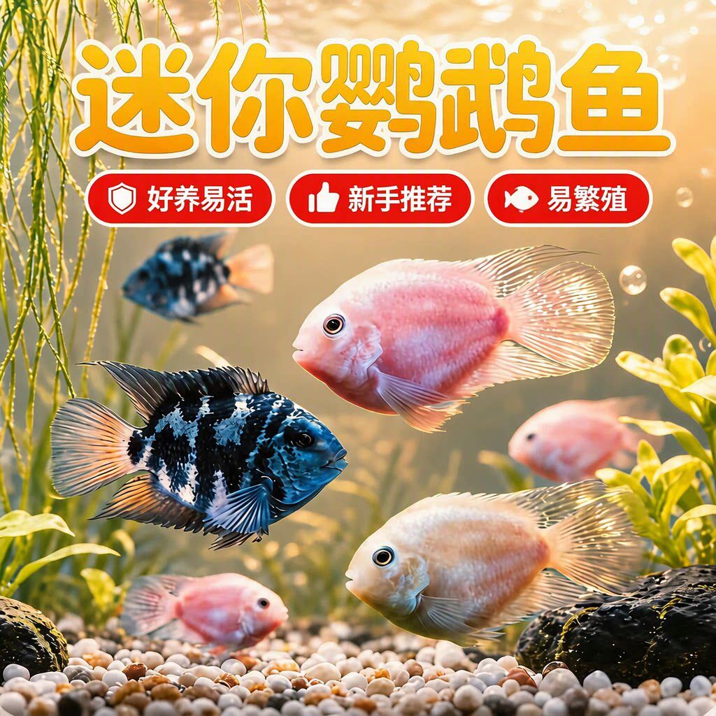 迷你鹦鹉鱼热带观赏鱼淡水小型好养耐活新手推荐宝蓝白金鱼苗