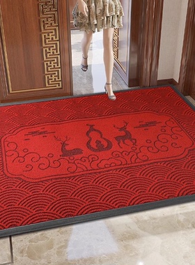 豪宅入户门地垫家用大门口加厚脚垫中式玄关门垫进门除尘蹭土地毯