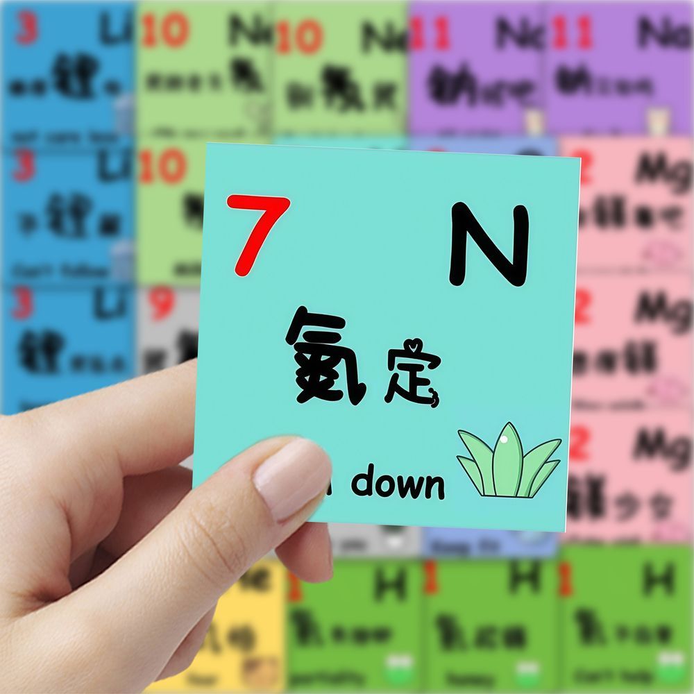 109张化学元素谐音梗贴纸创意周期表学习趣味桌面手账贴画diy装饰