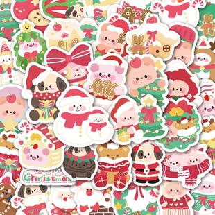 200张手账本冰箱防水贴画ins卡通高颜值圣诞老人贴纸创意手机壳