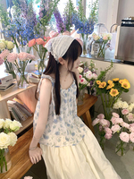 翻斗花園日記綁帶背心女夏季新款法式減齡寬松設(shè)計(jì)感小眾吊帶上衣