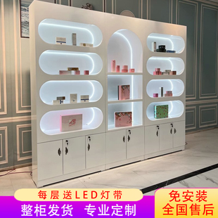 实木烤漆化妆品展示柜高端大气护肤品陈列柜美容院产品置物架货柜