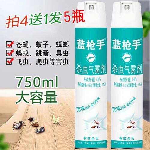 加强型杀虫气雾剂750ml灭苍蝇蚊子蚂蚁蟑螂药家用酒店用杀虫剂