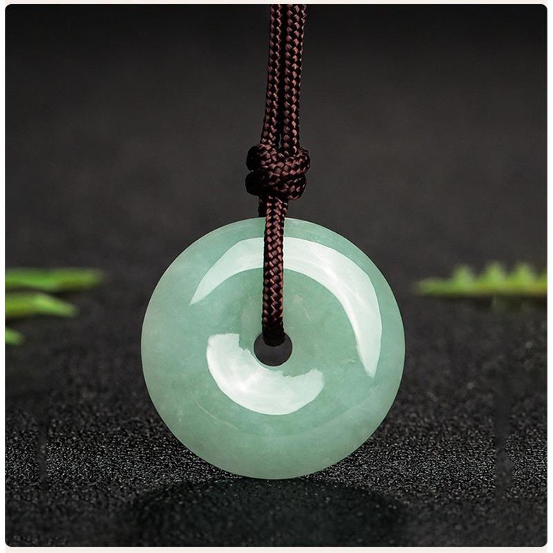 天然翡翠A货平安扣玉扣缅甸吊坠玉佩珠宝怀古玉坠项链款玉石玉坠