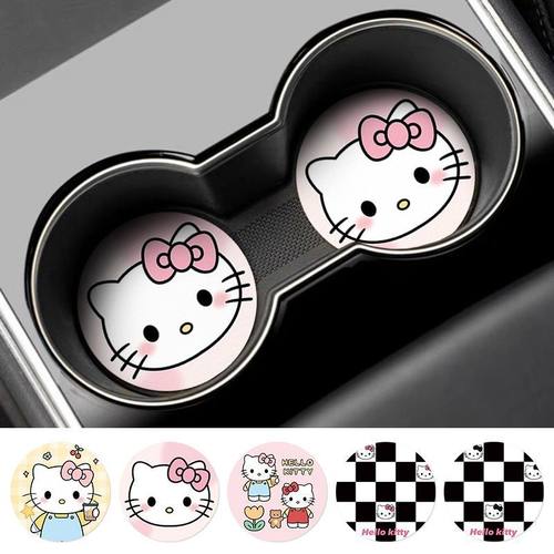 Hellokitty车载杯垫汽车好物创意水杯垫车内装饰品防滑置物垫