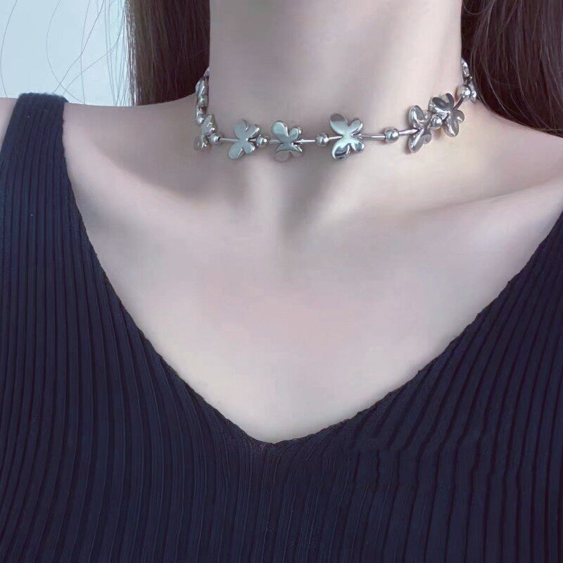 设计感金属蝴蝶项链手链女小众高级感拼接颈链锁骨链配饰冷酷风潮