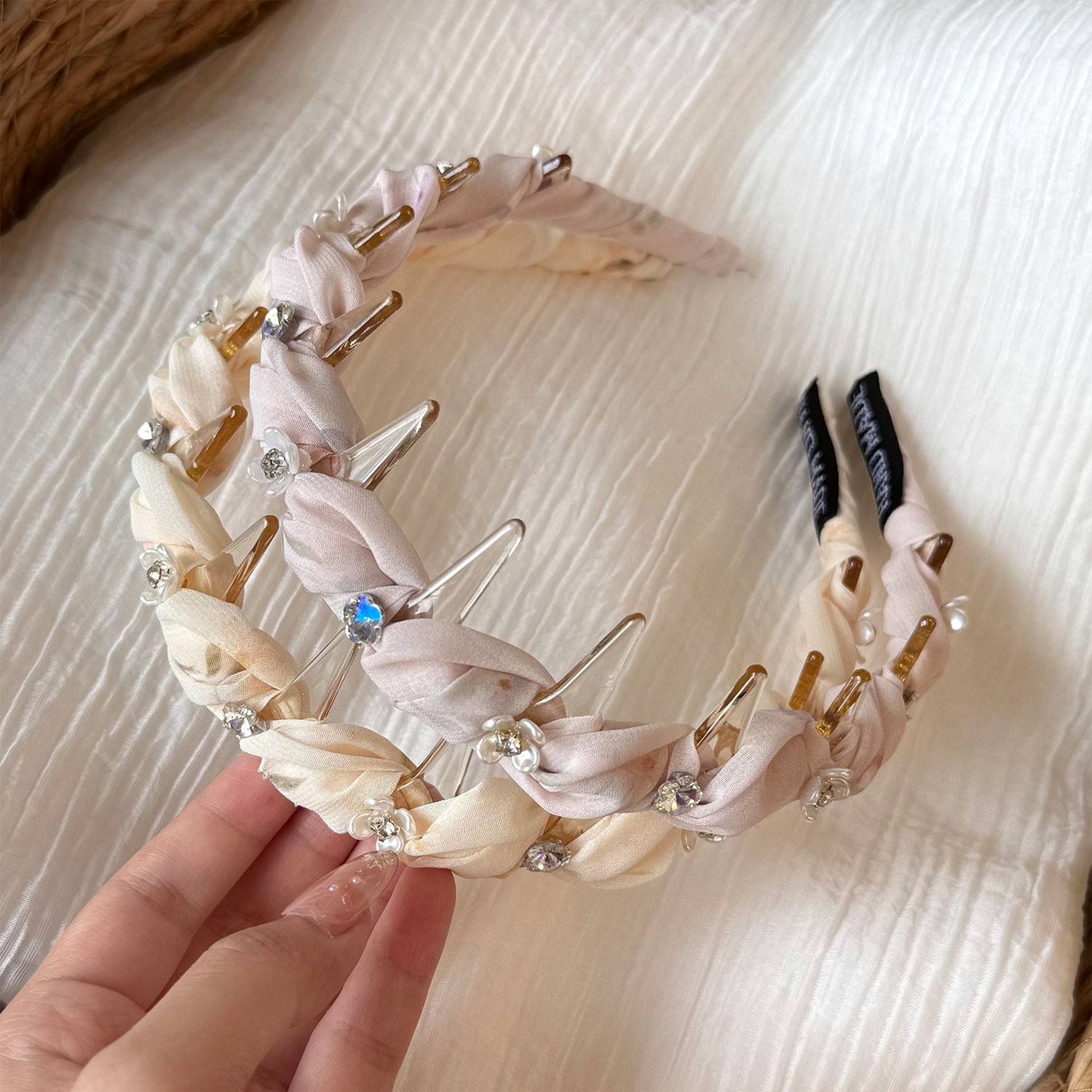 高级感优雅气质发箍闪耀水晶防滑带齿头箍女气质高颅顶百搭发卡潮