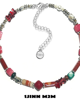 项链天然彩石1JINNM2M捷克琉璃