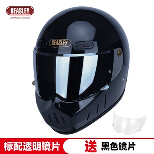 BEASLEY比斯力复古摩托车头盔男机车女哈雷巡航四季玻璃钢3C全盔