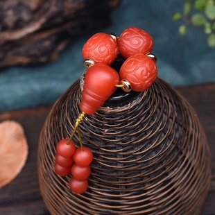 南红套装三通佛头顶珠腰珠桶珠圆珠弟子珠金刚星月配饰保山凉山