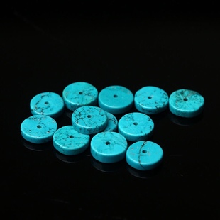 绿松石隔片隔珠高瓷蓝玉化垫片鼓珠配珠散珠配饰DIY圆珠