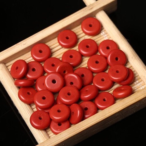 南红隔片保山凉山川料柿子红散珠垫片算盘珠DIY文玩配饰隔珠