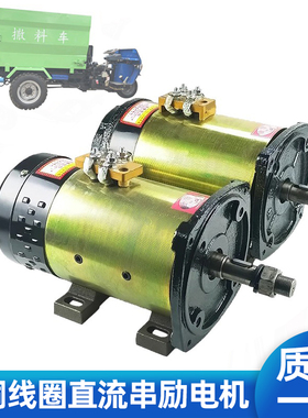 48V/60V/72V/1300W直流串励电动机机械设备改装带皮带轮电机